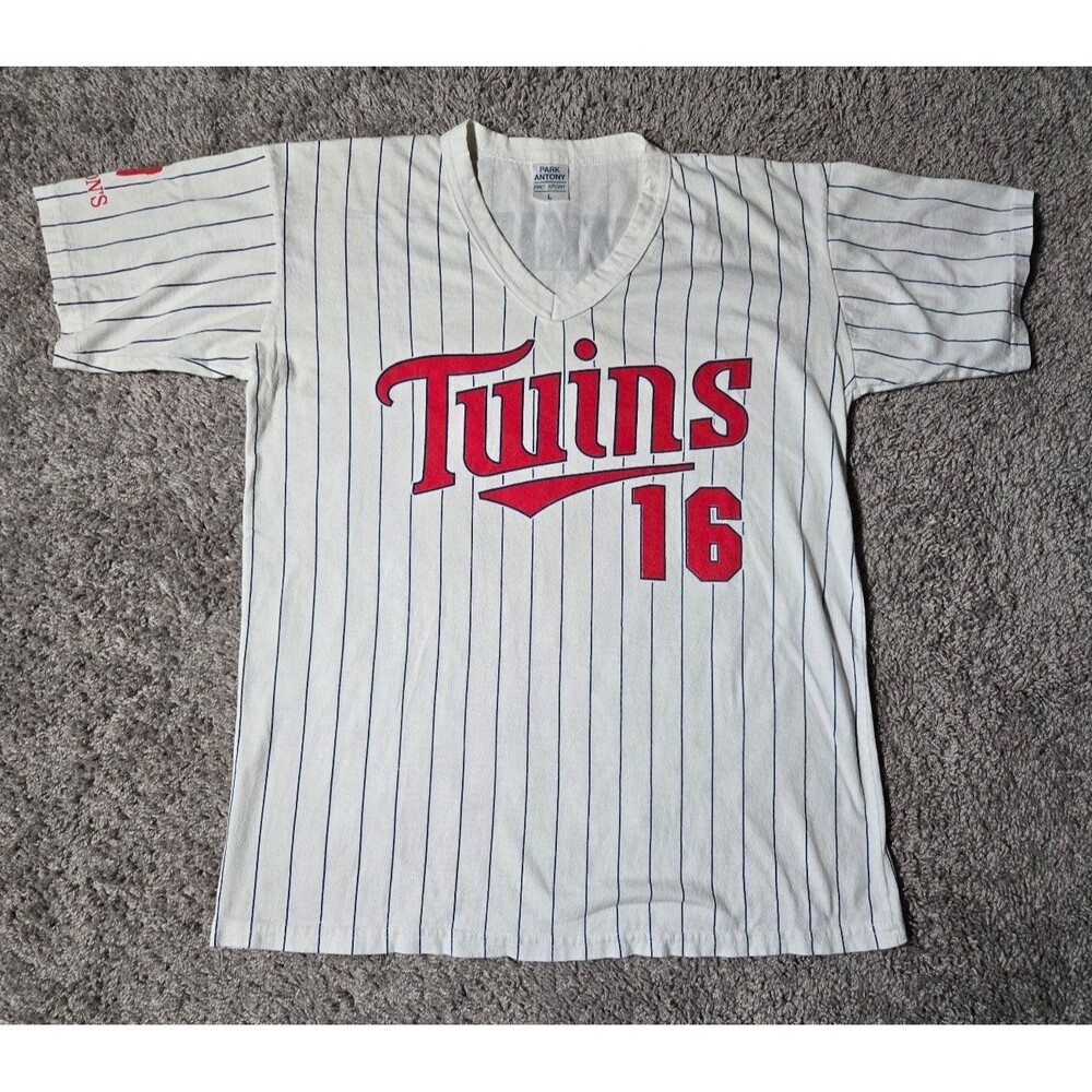 VTG Park Antony Minnesota Twins Tshirt Jersey #16 Doug Mientkiewicz Large Blue